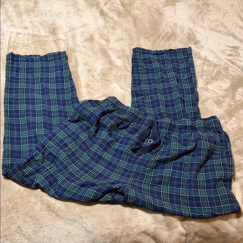 Fruit of the Loom Blue & Green Plaid Men's Jogger Pants